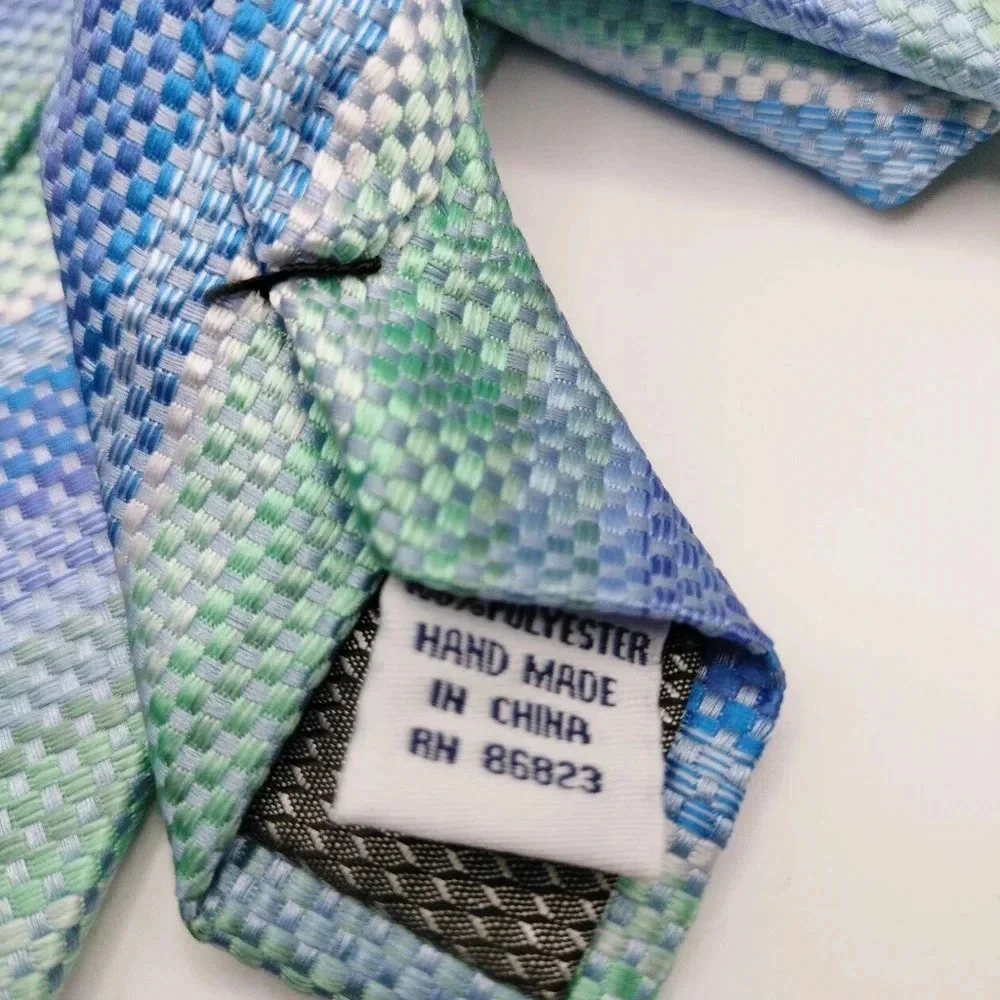 Saddlebred Men's Necktie Tie Blue Green Purple Woven Textured Material 58 x 3 T